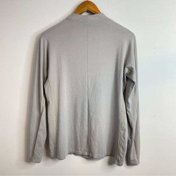 Universal Standard Eris Ash Gray Contrast Stitch Mock Neck shirt top XS 10 12 L - Picture 6 of 11
